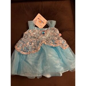 Build-A-Bear Workshop Blue Princess Dress Sequined Tulle Gown Plush Outfit NWT